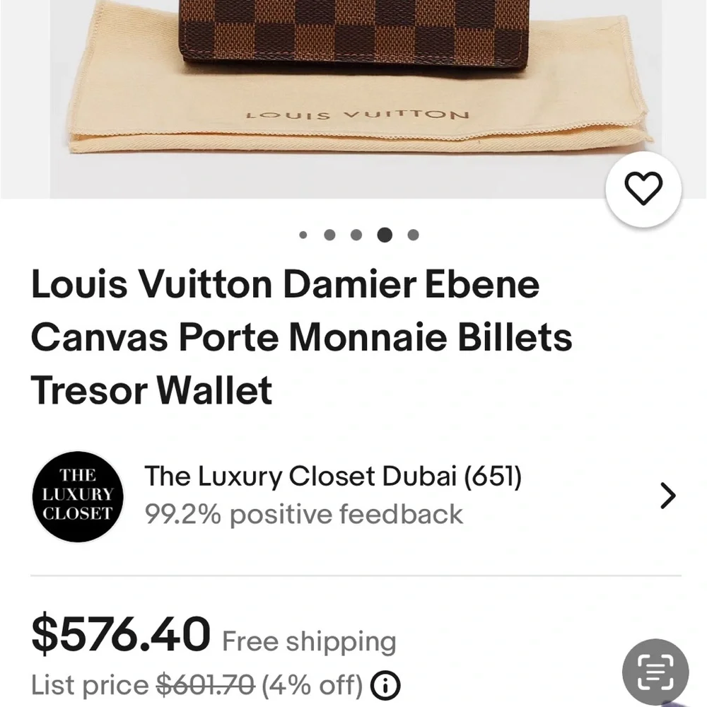 Men’s or Women’s Louie Vuitton and Rare Damier Ebene long wallet! Pre-loved 🔥🔥